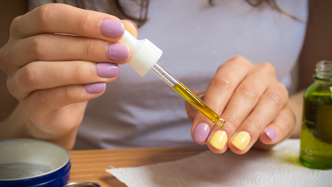 Care for your nails with jojoba, almond or olive oil and massage it regularly into the cuticles.
