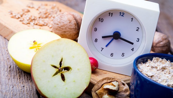 A clock next to a healthy breakfast.  © COLOURBOX Photo: azgek
